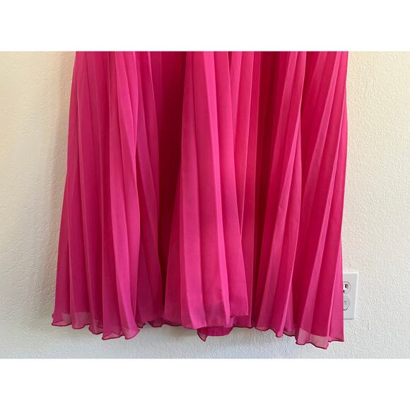 ASOS DESIGN Curve Pleated Bodice Flutter Sleeve Midi Dress Hot Pink Size 16 - Picture 8 of 16